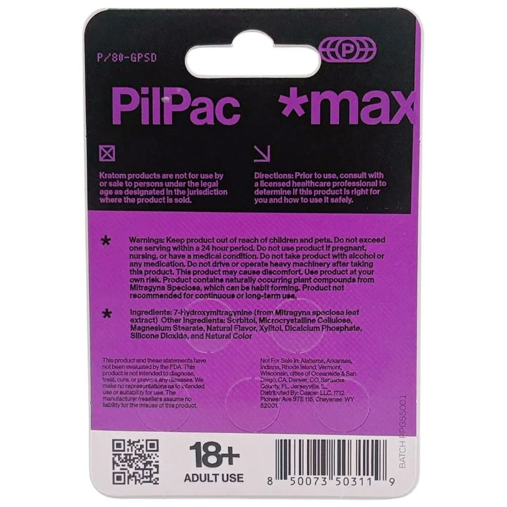 PilPac Max 7OH Designer Alkaloids 80mg 5pc
