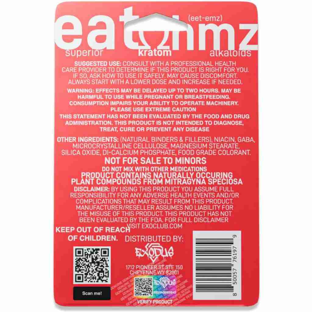 Eat Ohmz 7OH Superior Kratom Tablets 4pc – Red
